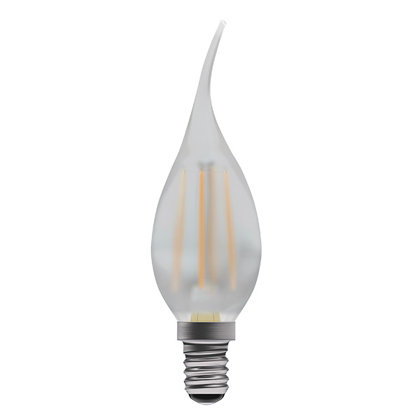 LED 3.3W Satin Filament Bent Tip Candle - SES - 2700K